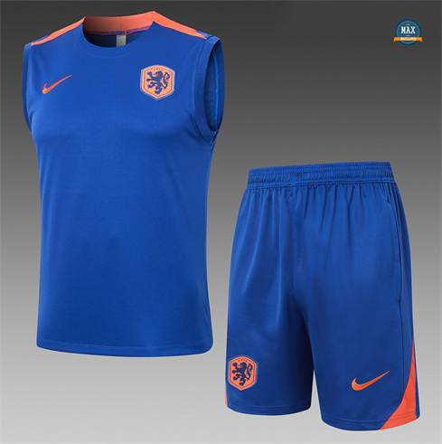 Soldes Maillot Training Pays-Bas Ensemble Short Debardeur 2024/25 Bleu