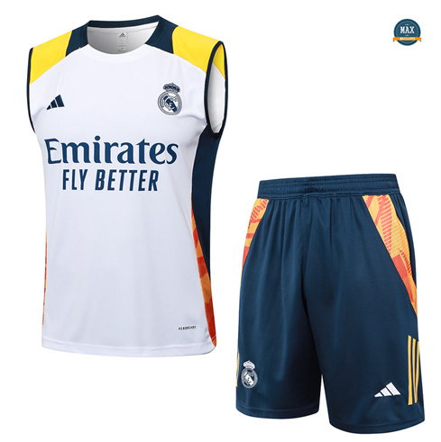 Mode‎ Maillot Training Real Madrid Ensemble Short Debardeur 2024/25 Blanc