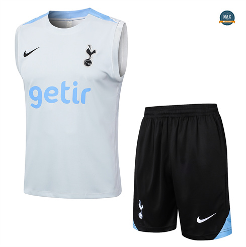 Nouveau Maillot Training Tottenham Hotspur Ensemble Short Debardeur 2024/25 Gris Clair