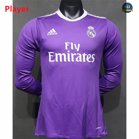 Max Maillots Retro 2016-17 Player Version Real Madrid Manche Longue Violet