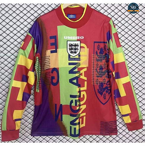 Max Maillot Retro 1996 Angleterre Gardien De But Manche Longue Rouge