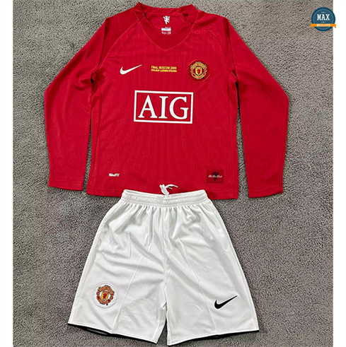 Maillots Retro 2007-08 Manchester United Enfant Domicile Manche Longue