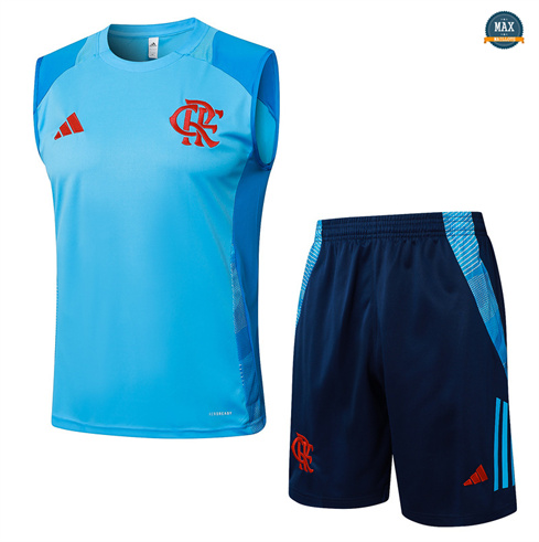 Nouveau Maillot Training Flamengo Ensemble Short Débardeur Homme 2024/25 bleu clair